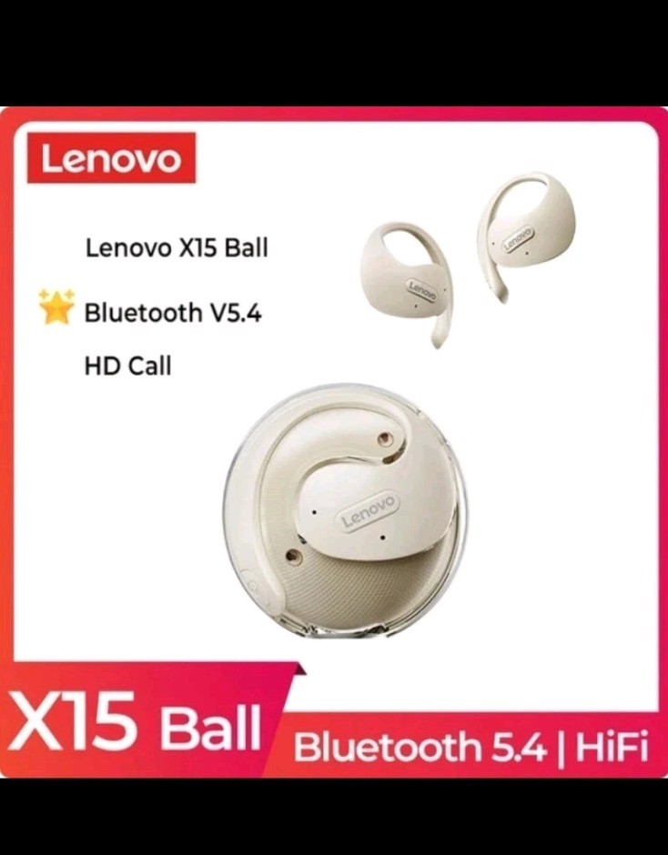 Lenovo X15 Pro II 2025 AeroWave Elite Sporty Style Bluetooth Hi-Fi Earbuds
