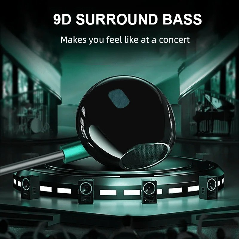 USB C & 3.5mm Wired Earphones HiFi Bass Headphones with Mic Volume Control