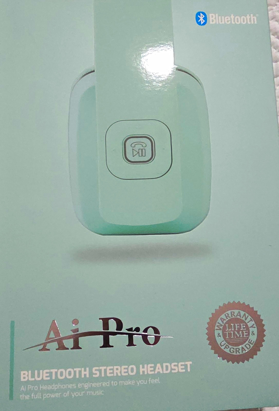 Ai Pro 200 Plus Bluetooth Stereo Headset On-Ear Blue Wireless Headphones w/ Mic