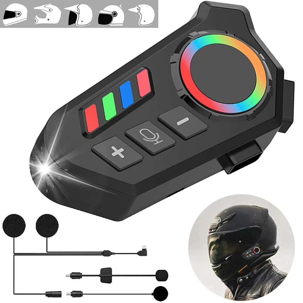 Wireless Motorcycle Helmet Headset with Bluetooth 6.0, Hands-Free & Waterproof