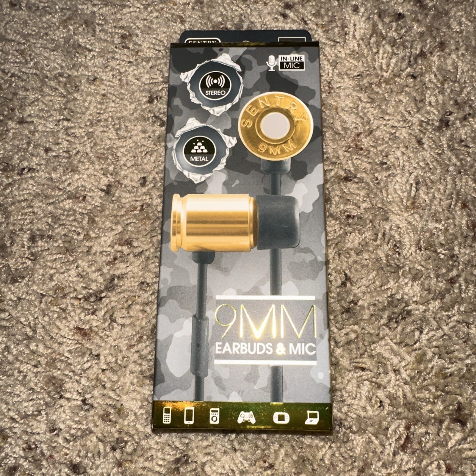 Sentry Bullets 9mm Earbuds in Gold Sentry HG9MM