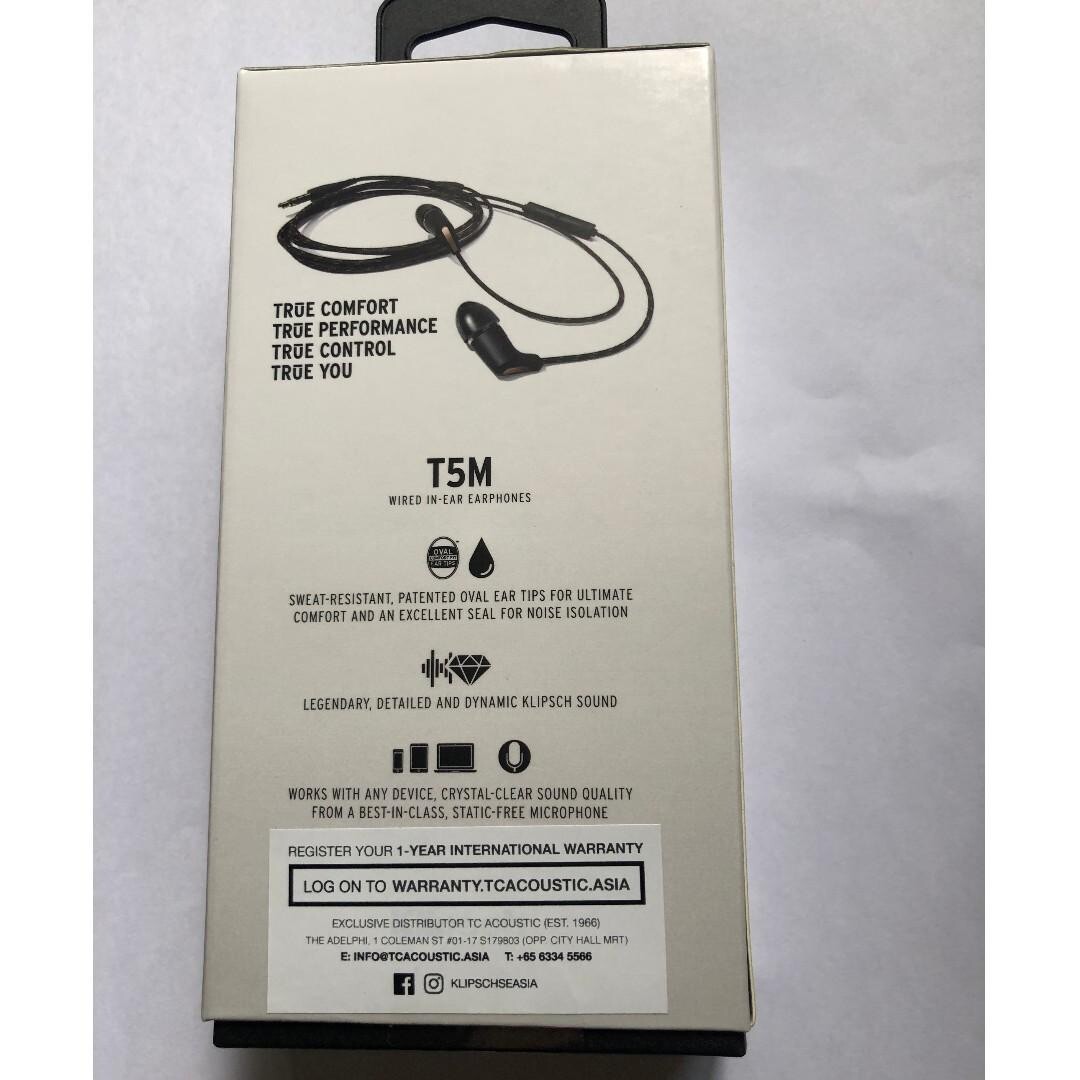 Klipsch T5M Wired In-ear headphones remote/mic (Black) + Apple Type C Adapter
