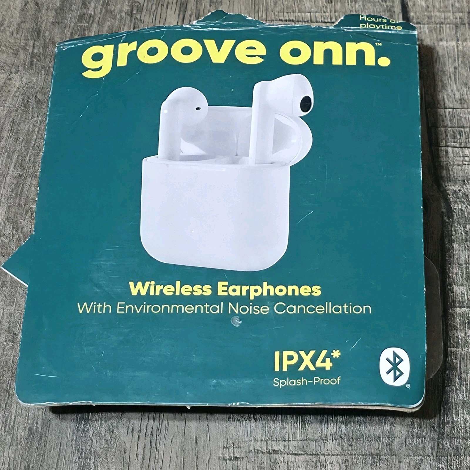 Groove Onn. Wireless Earphones W/Charging Case White IPX4 Splash-Proof