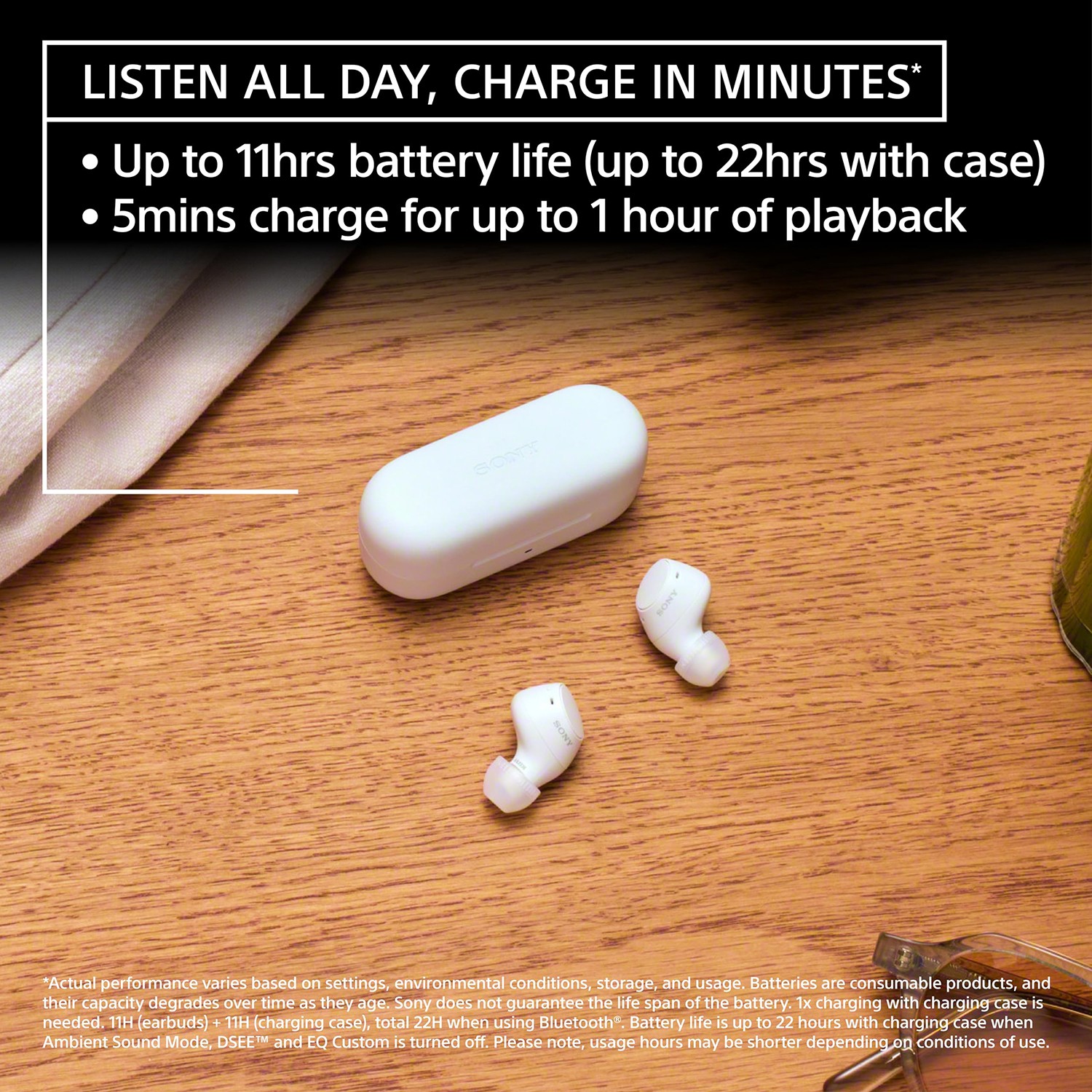 Sony WF-C510 Truly Wireless Earbuds with 22-Hour Battery, IPX4, Multipoint,Black