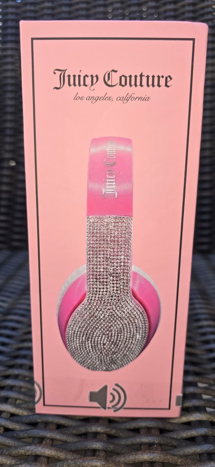 Juicy Couture Wireless Bluetooth Headphones Pink Leopard Black Adjustable OE