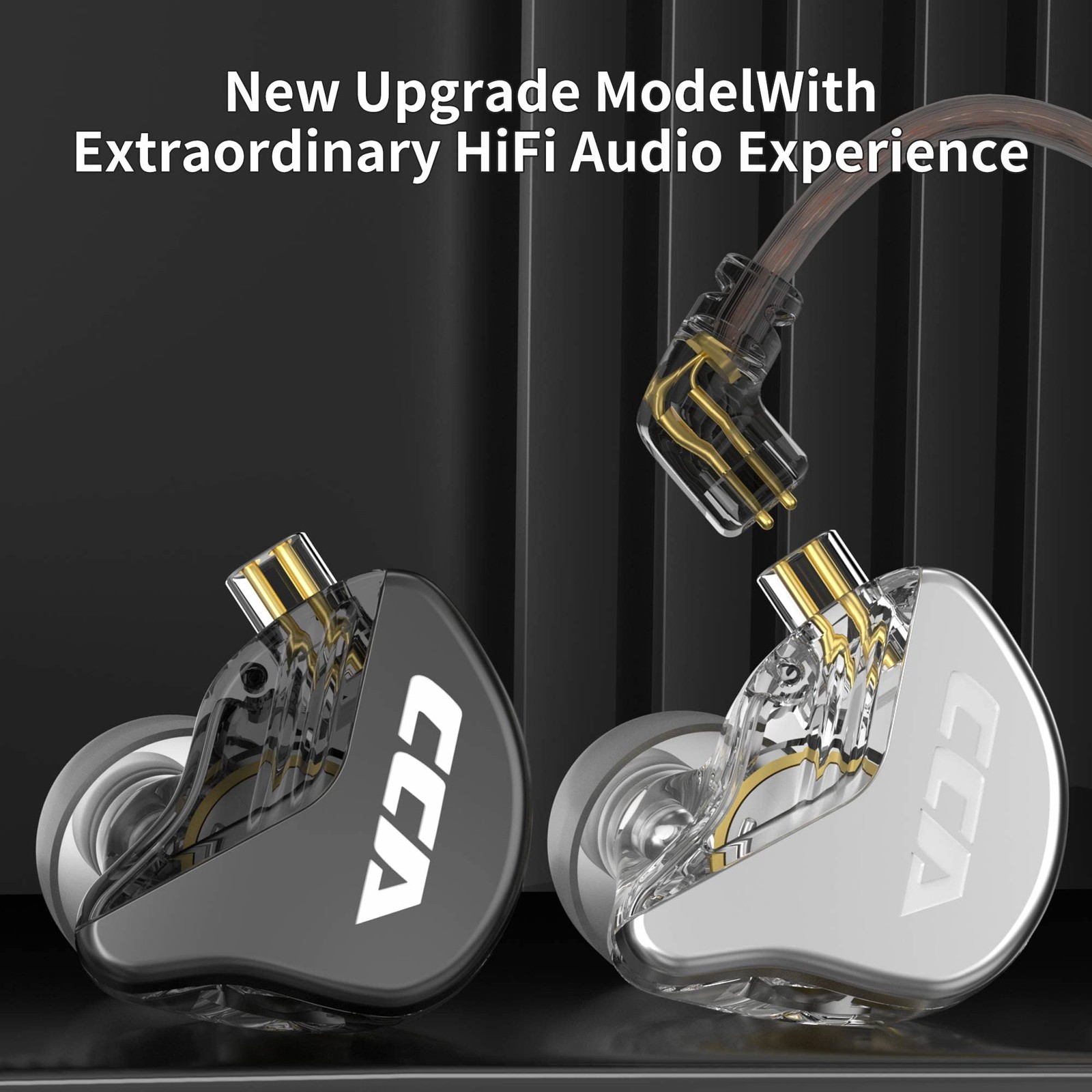 CCA CA4 Dual Driver in Ear Earphones Zinc Alloy Resin Black No Mic