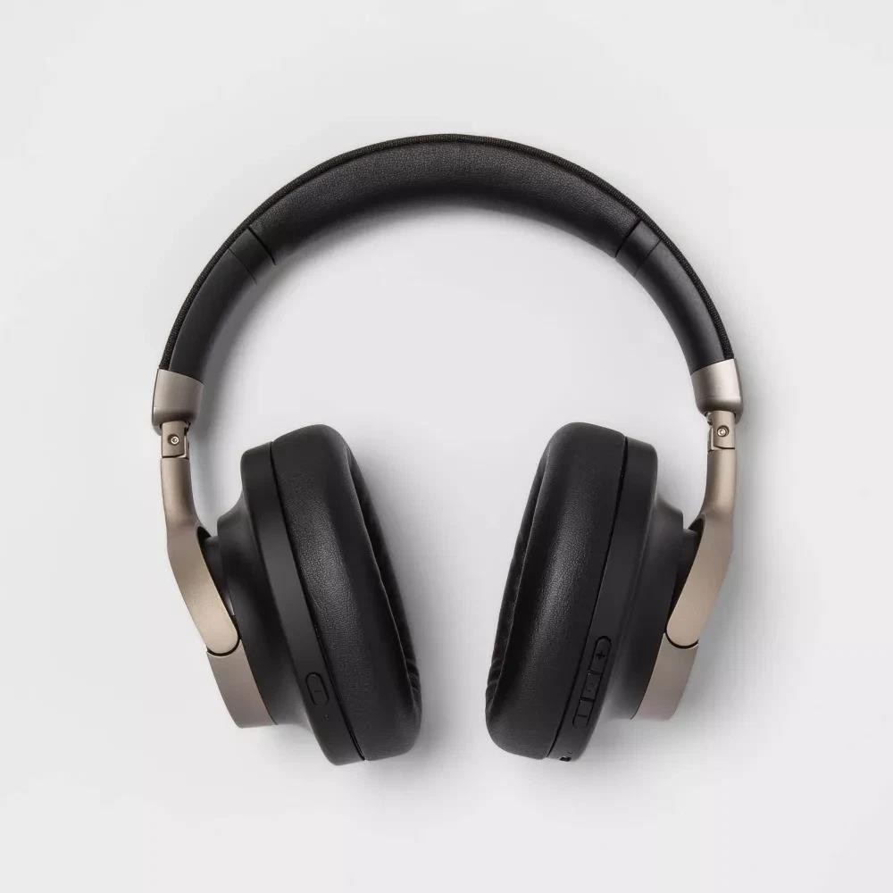 Heyday Active Noise Cancelling Bluetooth Wireless Over Ear Headphones Black/Gold