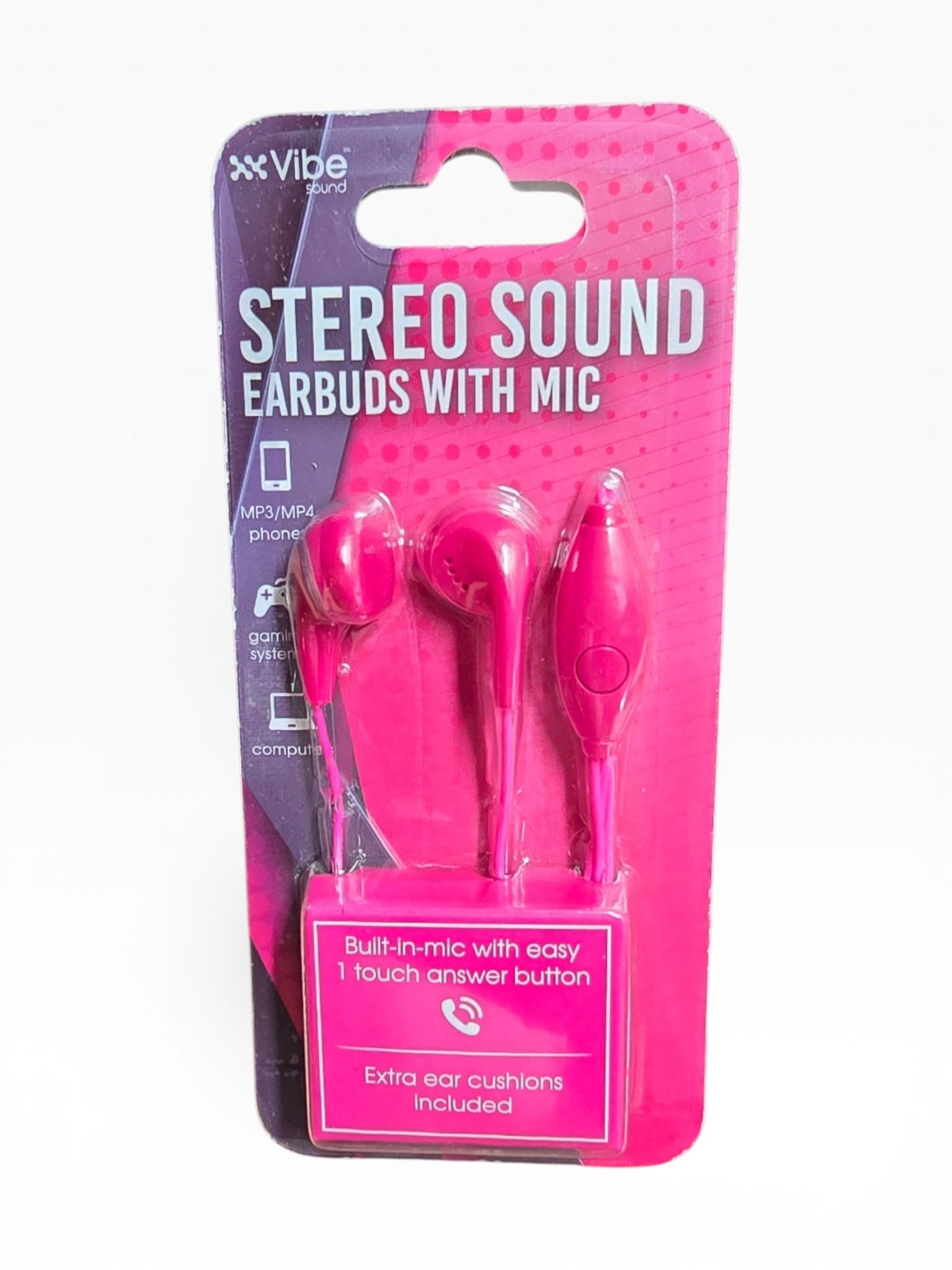 Choose Your Color Vibe Sound Stereo Earbuds With Mic 3.5mm Wired Headphones