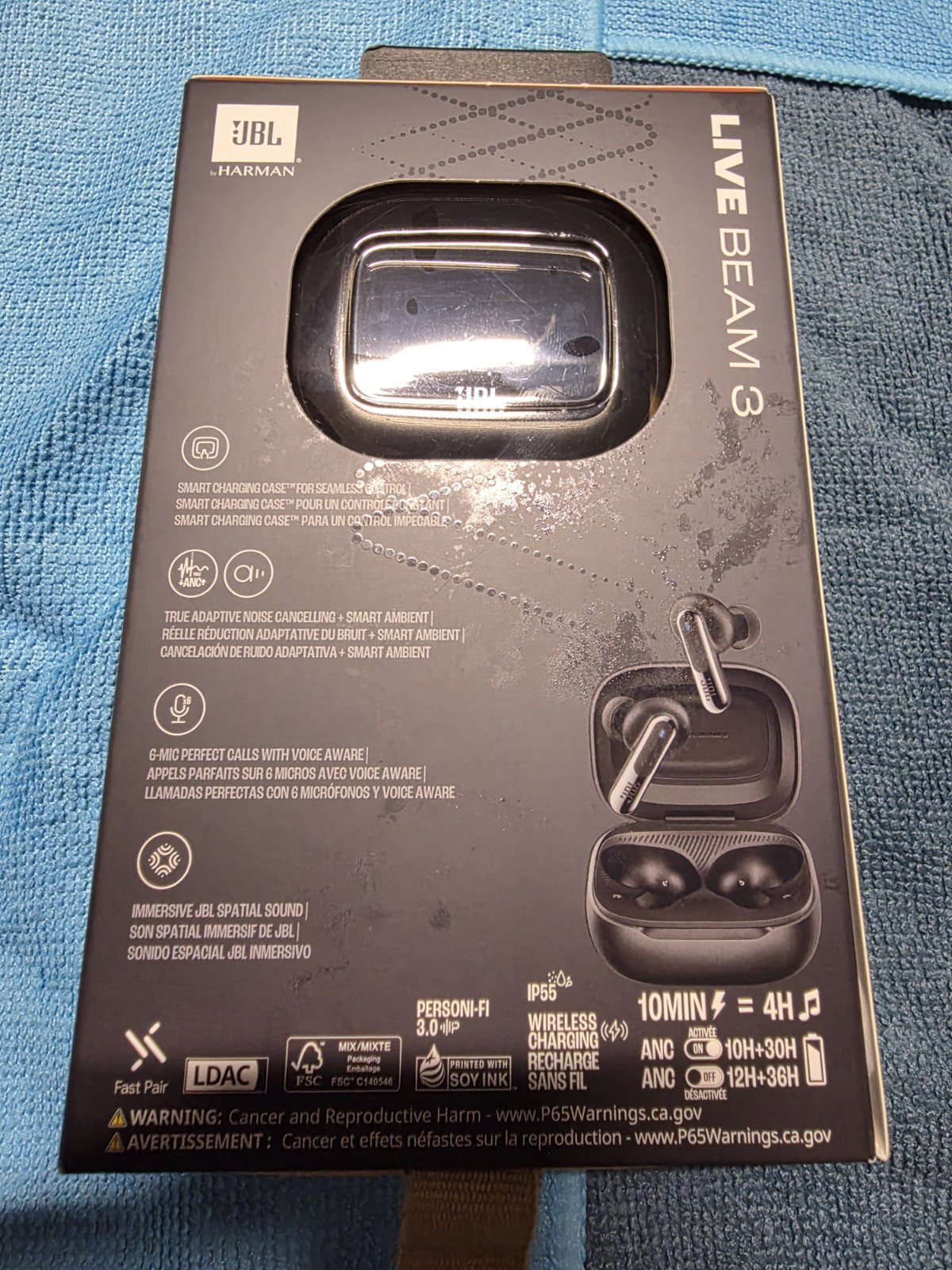 JBL Live Beam 3 Noise Cancelling Earbuds Black
