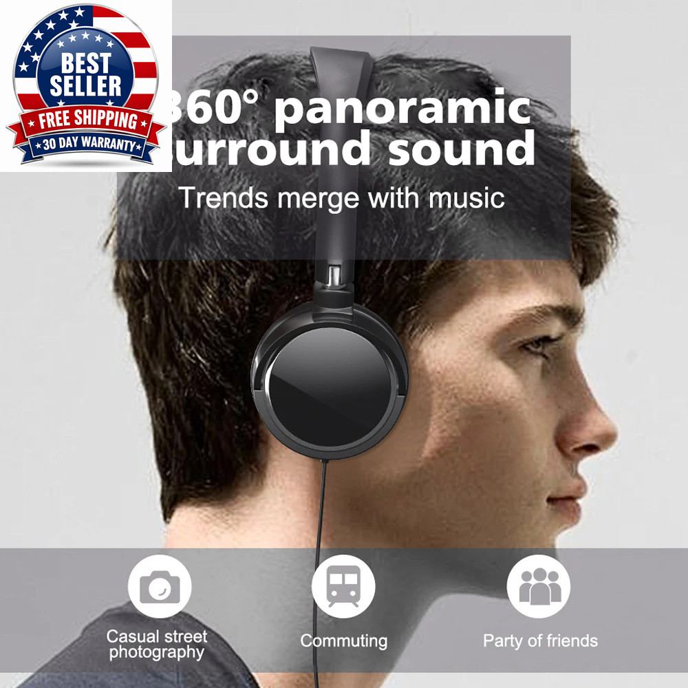 New 3.5Mm/Type-C Plug Wired Headphones Foldable Headphones Bass Stereo Fashion M