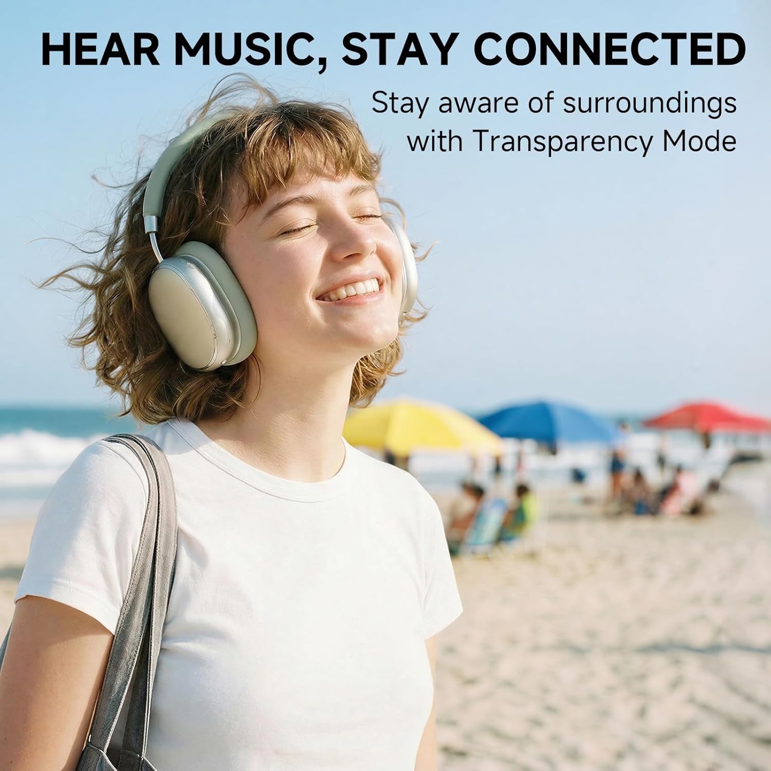 Comfort Fit Over Ear Headphones – 120H Battery Life, Smart Noise Cancellation