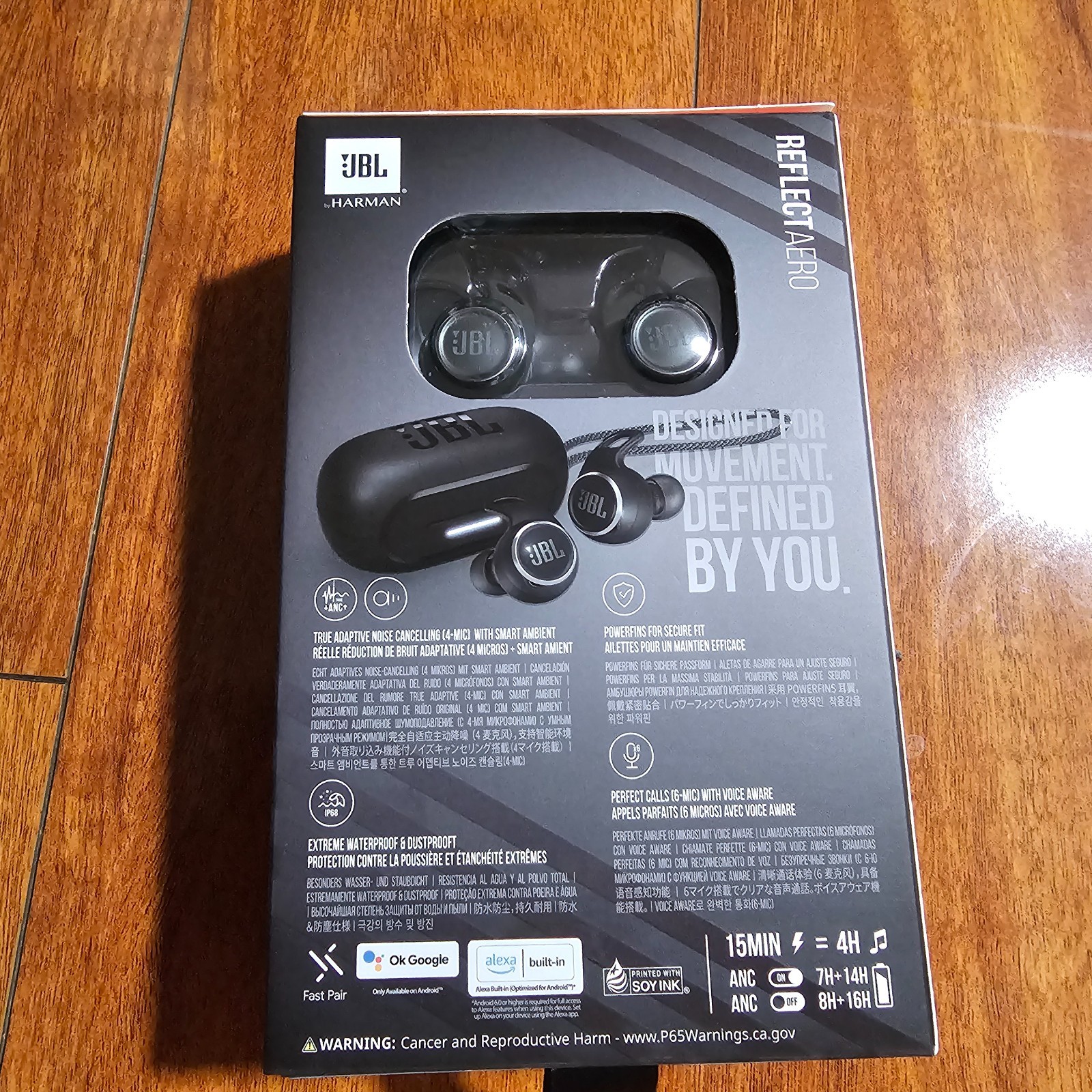 JBL Reflect Aero Wireless Noise Cancelling Earbuds – Black JBLREFLECTAEROBAM