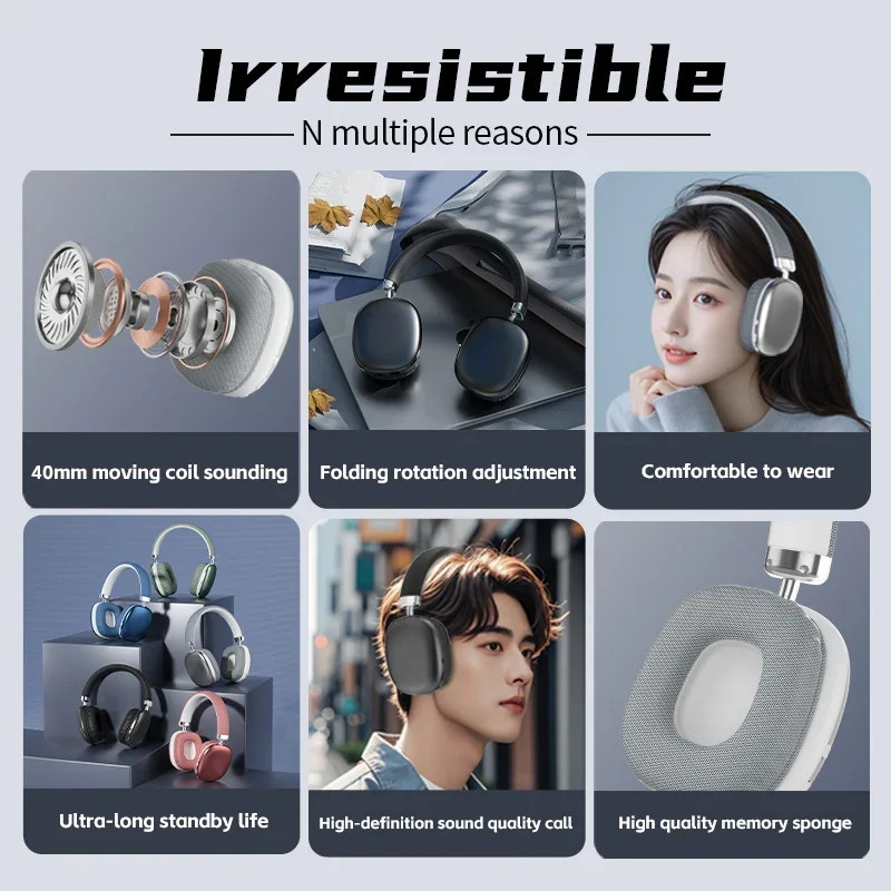 Bluetooth Air Max Wireless Over-Ear Stereo Surround Gaming Headset Earphones