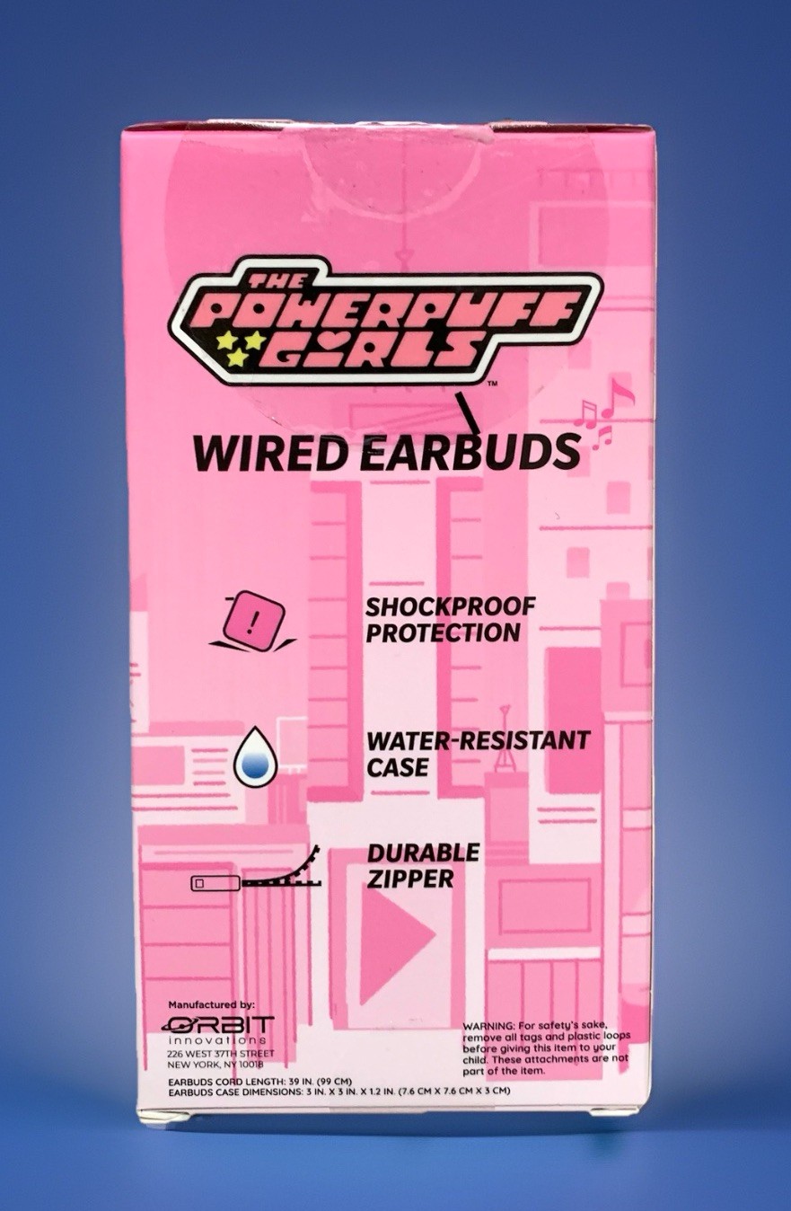 NEW The Powerpuff Girls Wired Earbuds Headphones & Protective Zippered Case