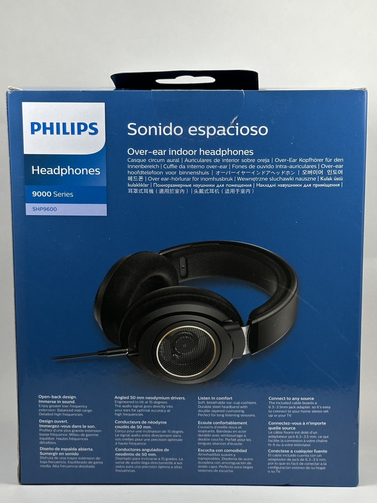 Philips 9000 Series SHP9600 Over Ear Open Back Headphones Lightly Used No Cable
