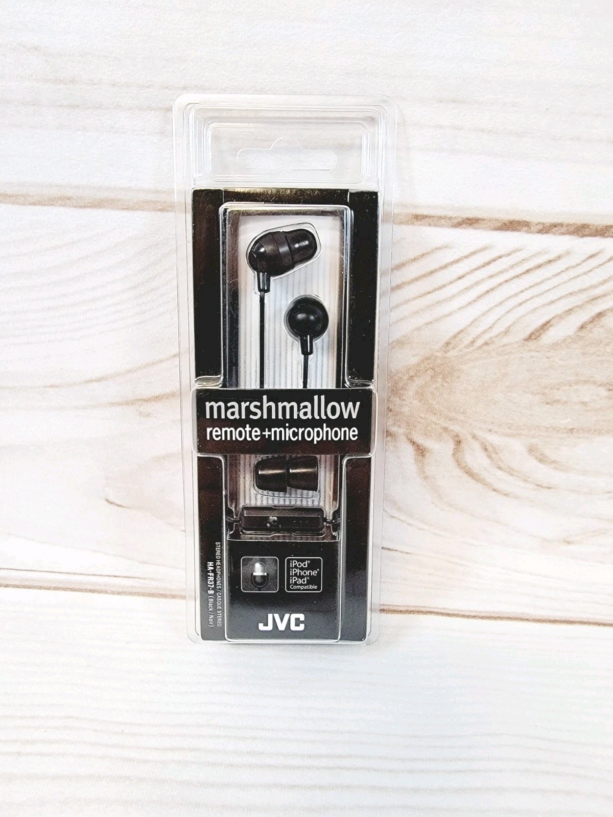 JVC HA-FR37-B Marshmallow In-Ear Headphones with Remote & Microphone – Black NEW
