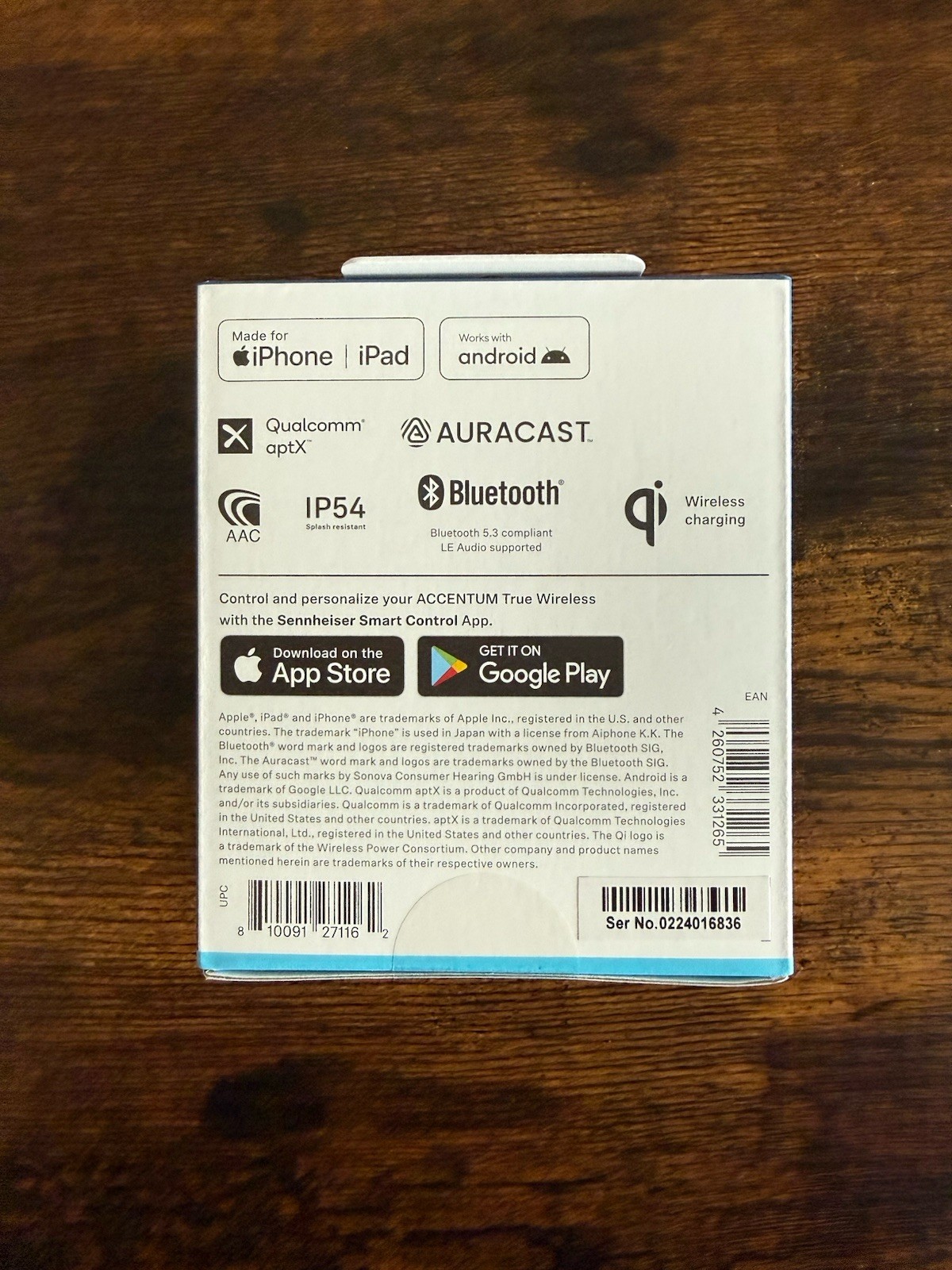 NEW-Sealed- OEM Sennheiser Accentum Bluetooth Earbuds (Blue)
