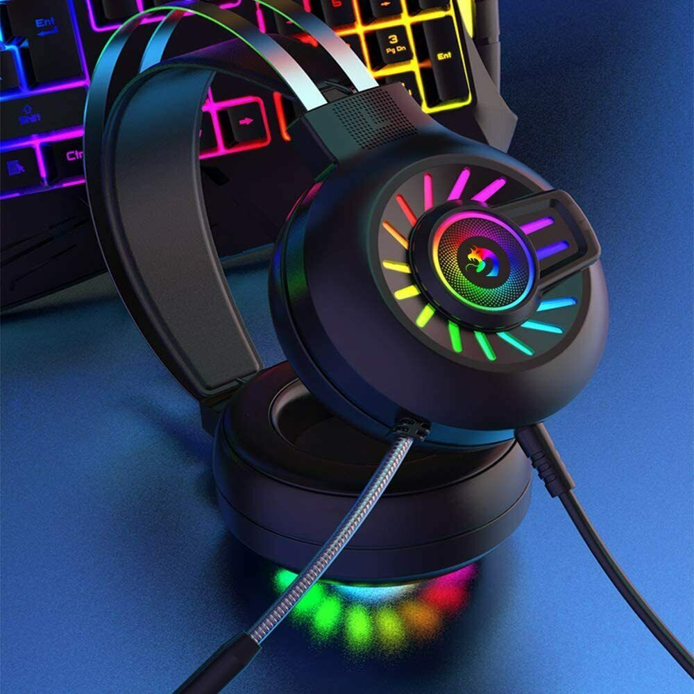 Gaming headset with stereo bass surround with mic for PS4 and Xbox