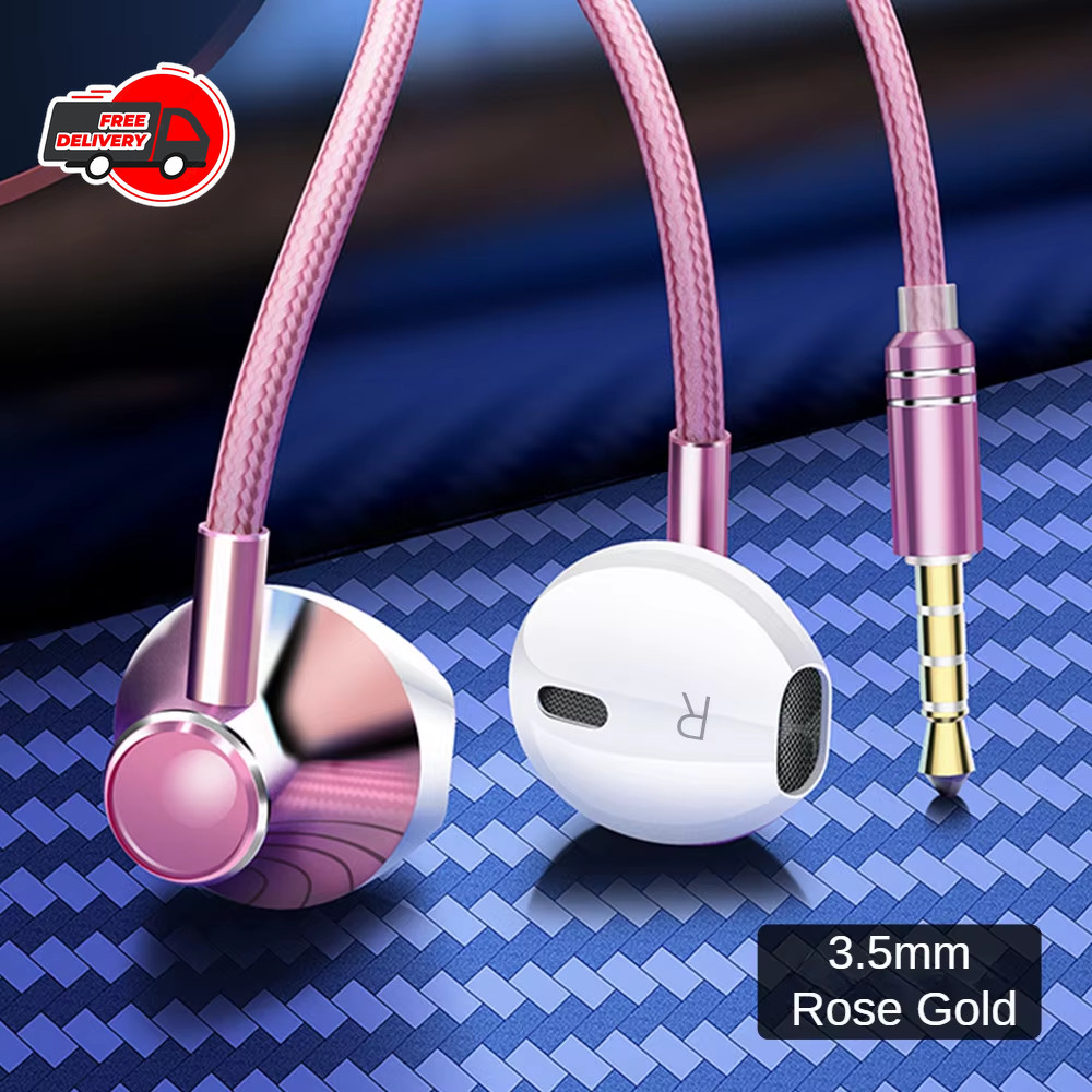 9D Bass Stereo Type-C 3.5mm Wired Earphones With Mic For iPhone 16 15 Samsung