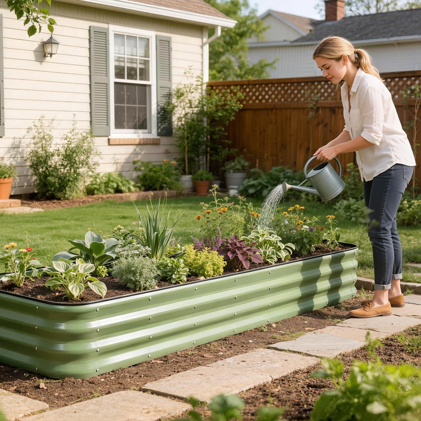 Galvanized Raised Garden Bed Kit – 8x2x1, 2 Pack with Gloves & Tape Included
