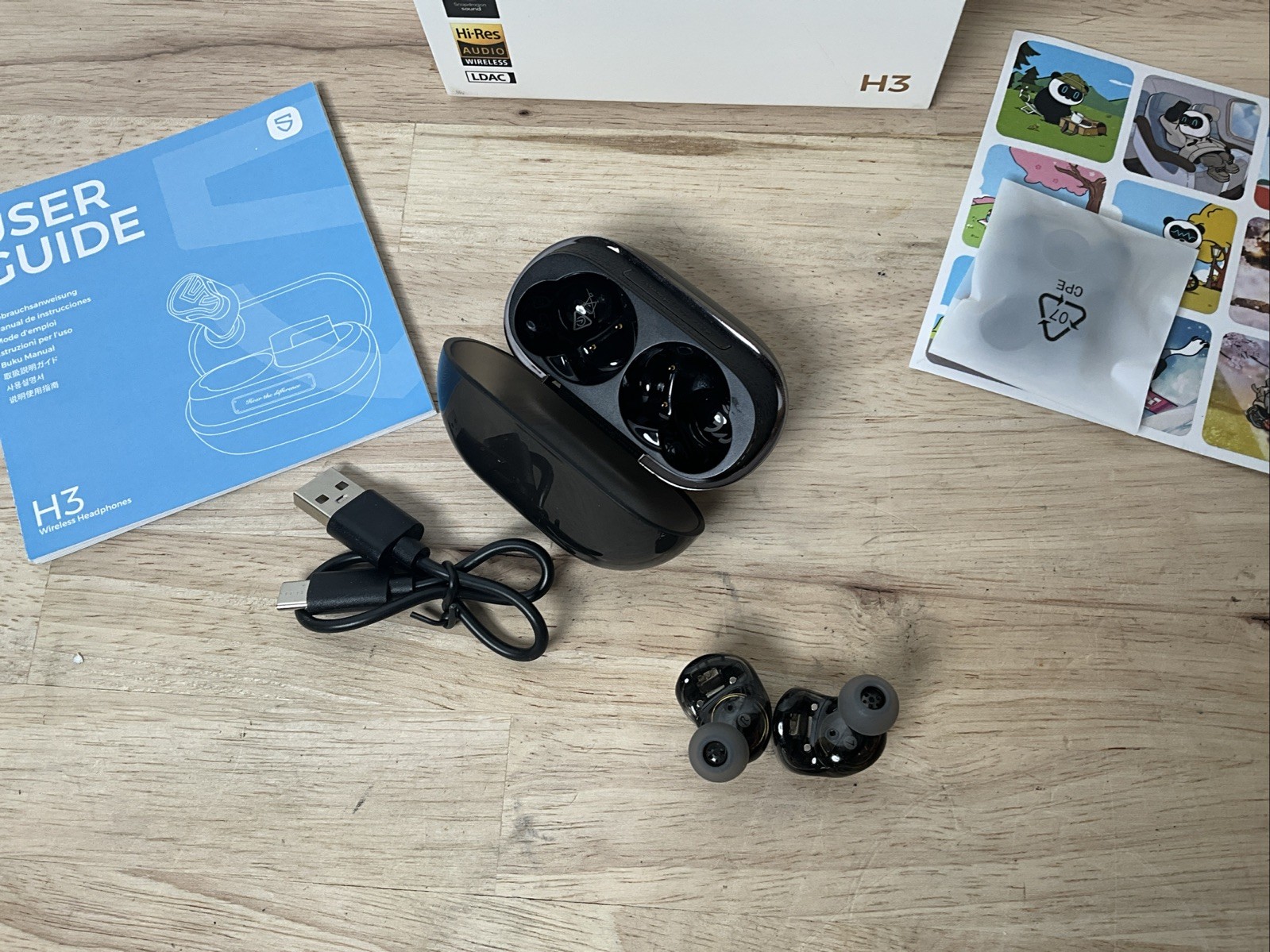 SOUND PEATS H3 HI-RES Wireless Earbuds TITANIUM BLACK