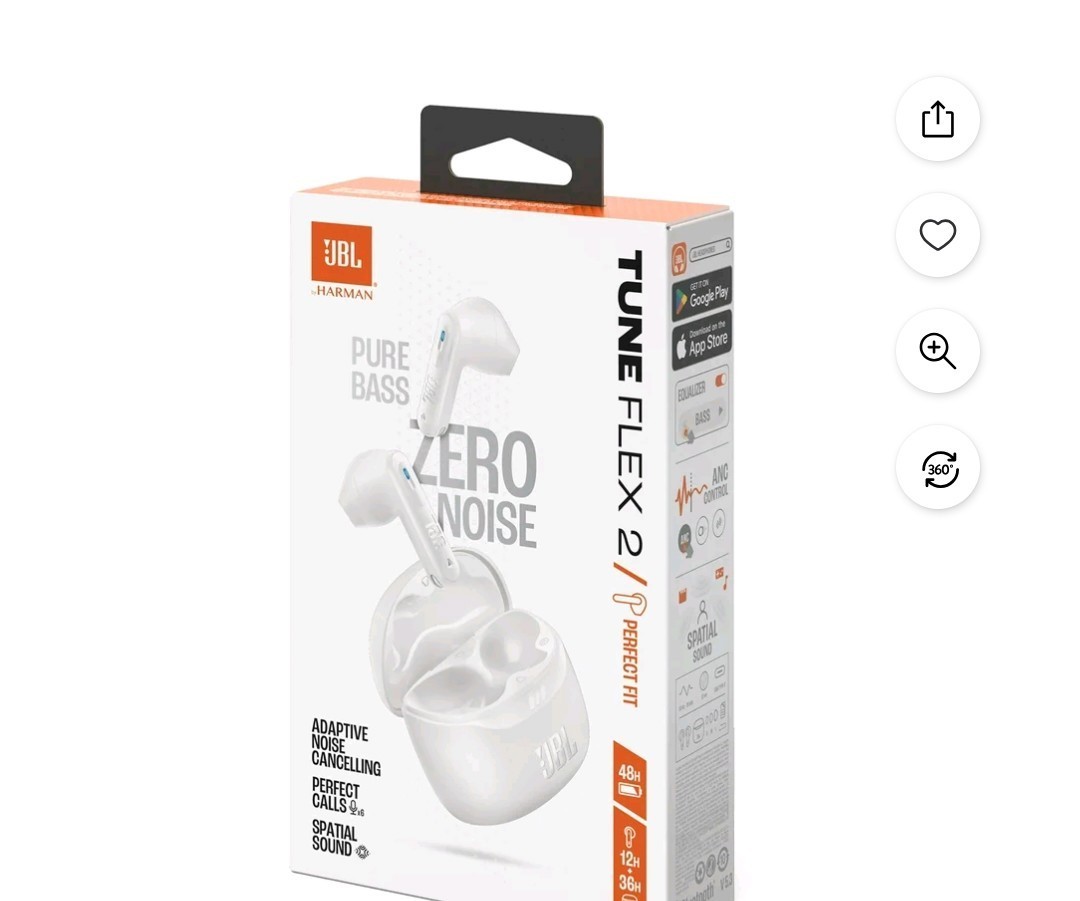 NEW JBL TUNE FLEX 2 PERFECT FIT ADAPTIVE NOISE CANCELLING WIRELESS EARBUDS