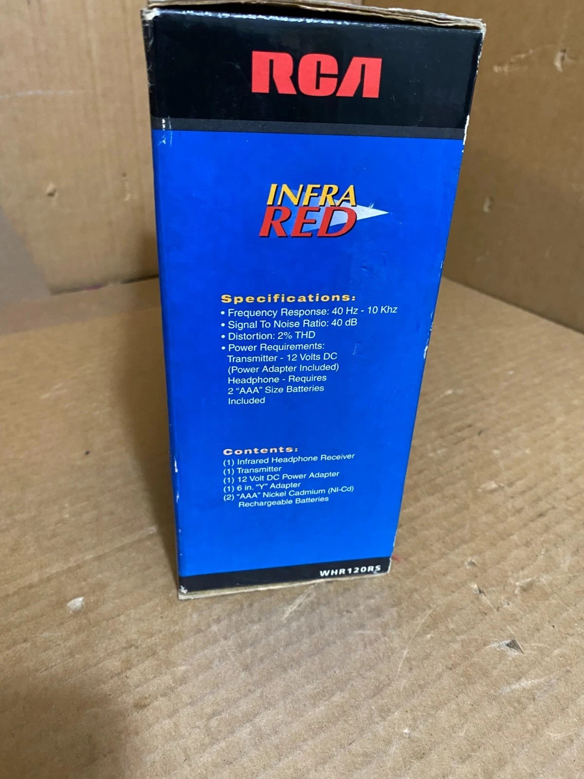 RCA WHR120RS Wireless Infrared Headphones w Flat Transmitter Tested Power On