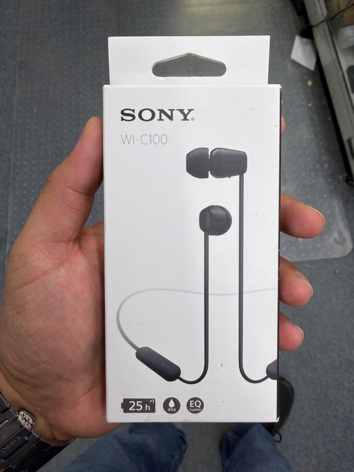 Sony WI-C100/B Wireless In-Ear Earbuds Sports Neckband w/ Mic Headphones Black