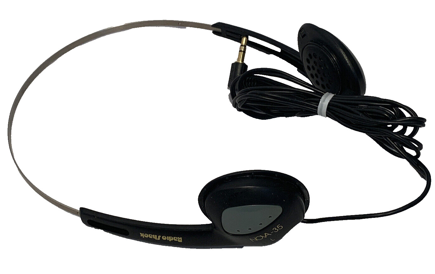 Radio Shack Nova Stereo Headphones Black Basic Listening Over Ear Jack Plug-in