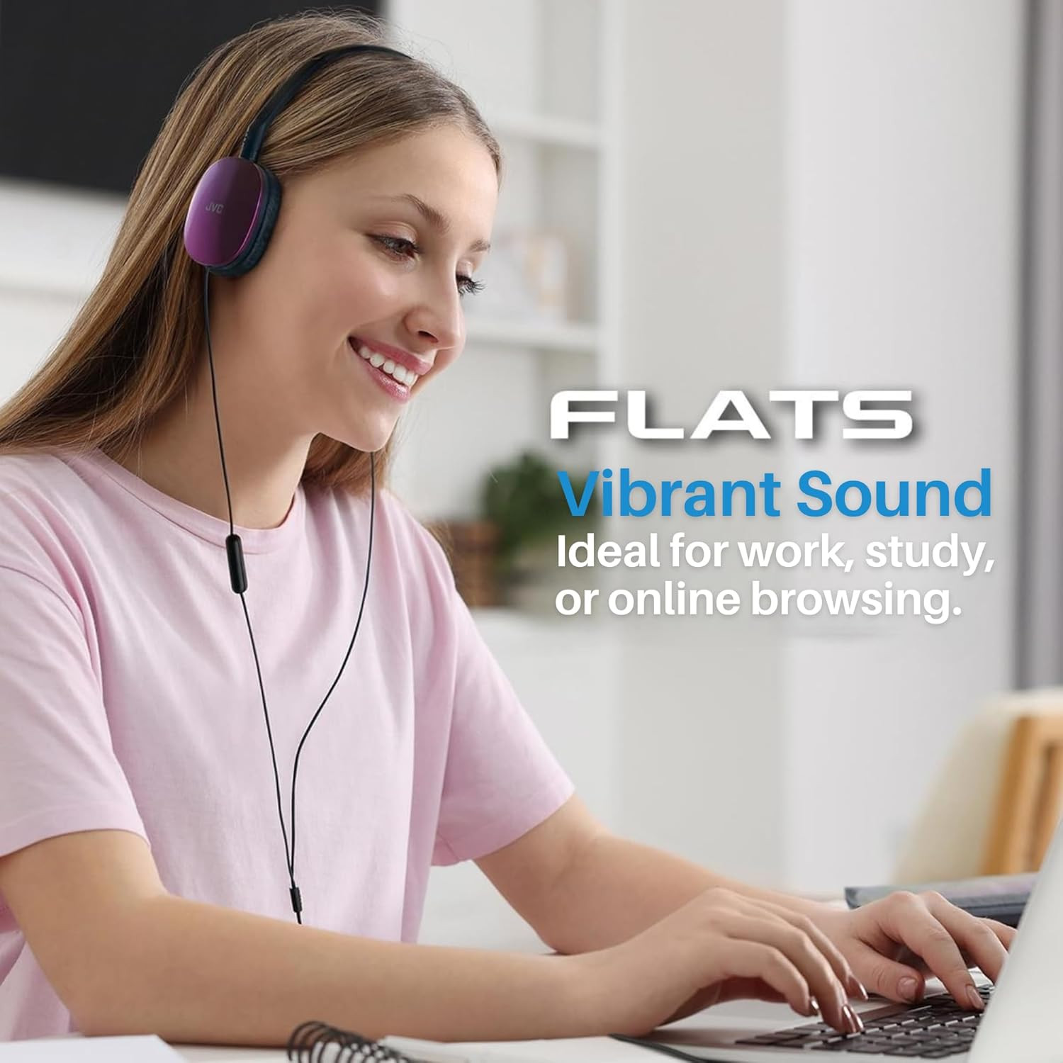 Flats On-Ear Wired Headphones – Flat Foldable Design – 30Mm Driver for Powerful