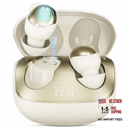 T33 Sleep Earbuds, Bluetooth 6.0 Noise Cancelling Sleep Headphones for Gold