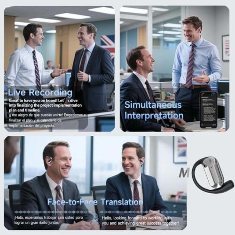 AI Instant Translation Earbuds Real-Time No Subscription Wireless Translate Earp