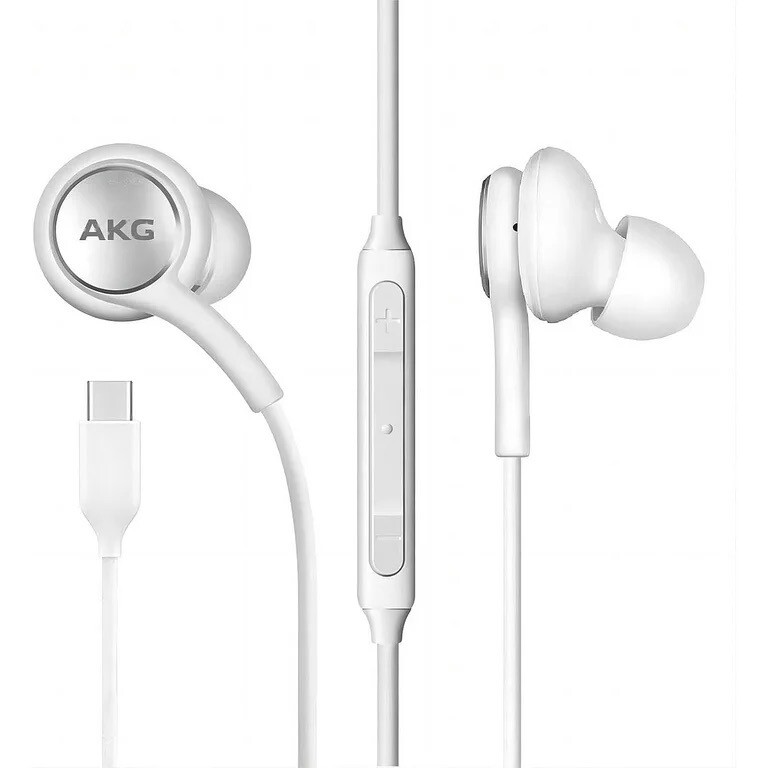 Type C Headphone Earbuds with Microphone – White Color