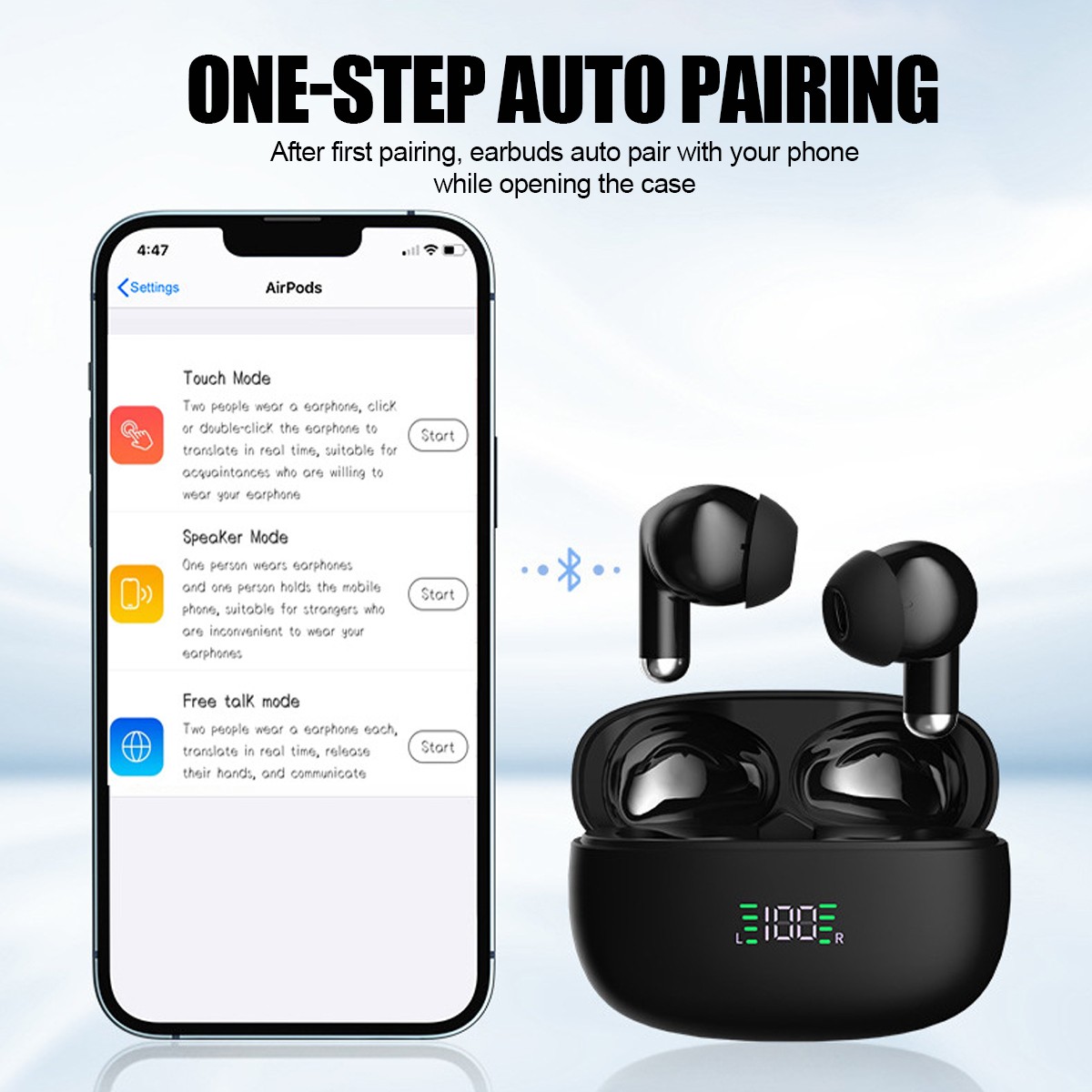 Translator Earbuds 144 Languages Real Time Translator Earphones Smart Voice ..