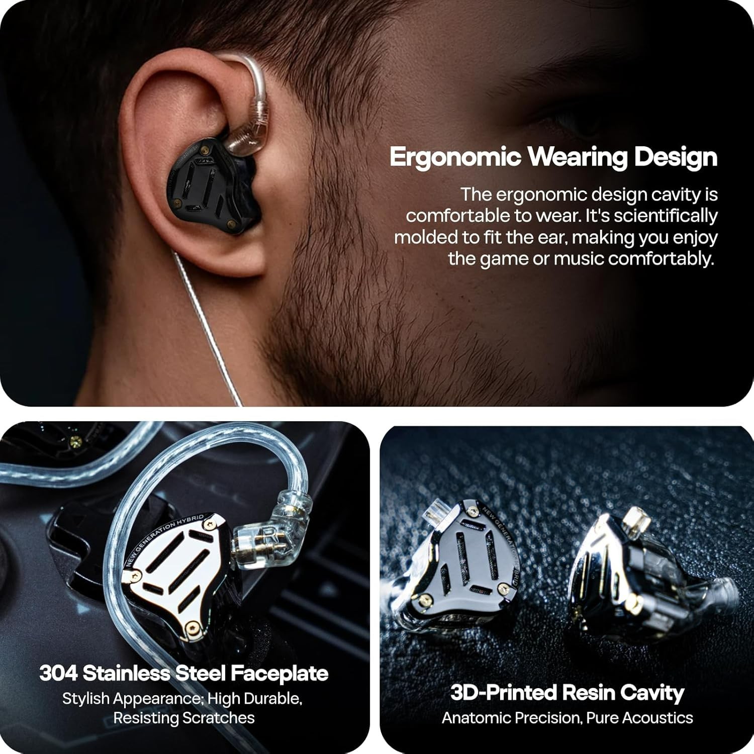 KZ ZS10 PRO 2 in Ear Monitor IEM, 1DD+4BA Hybrid Wired Earbuds, with 4-Level Tun