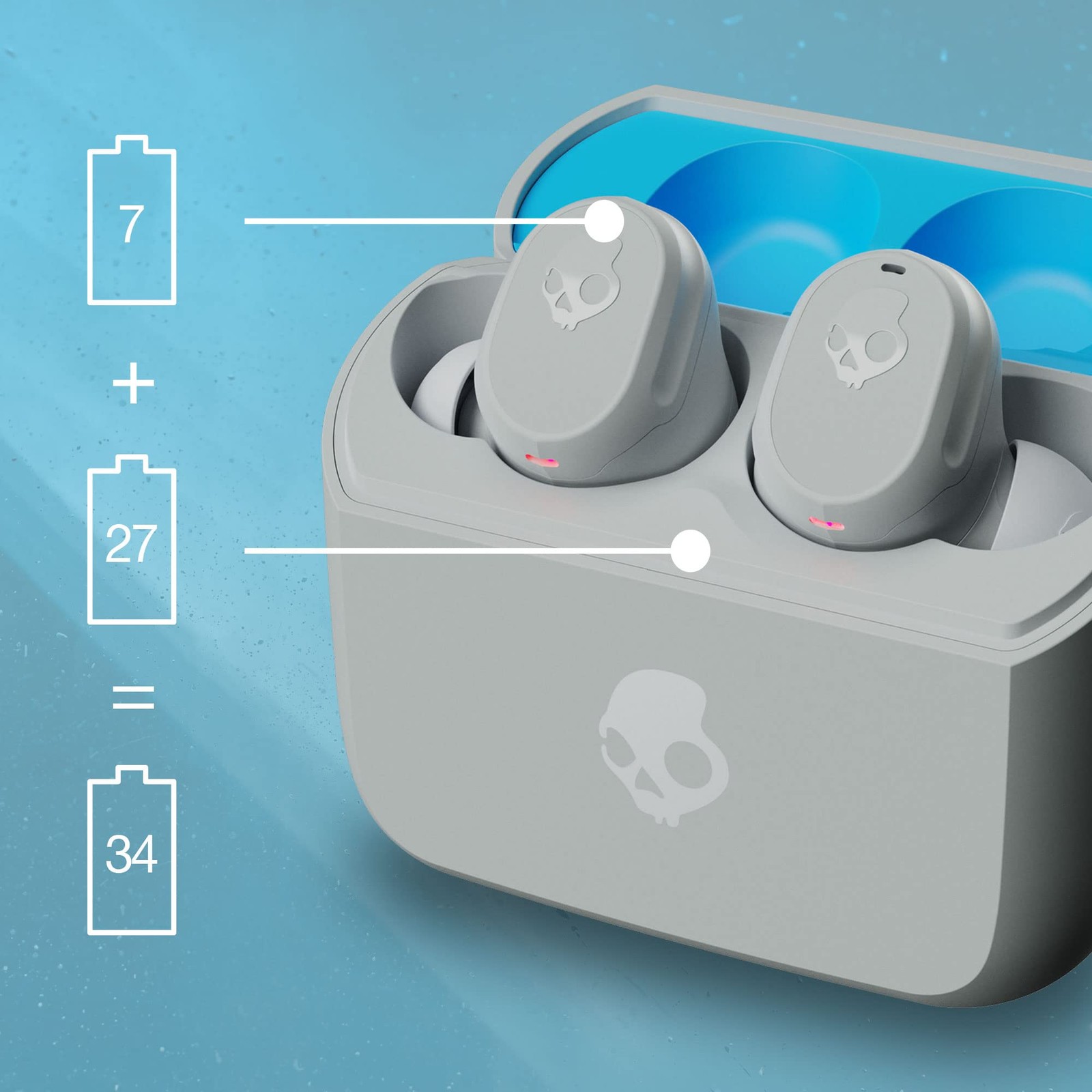 Skullcandy Mod Wireless Earbuds, Bluetooth Headphones, Up to 32 Hours Battery,