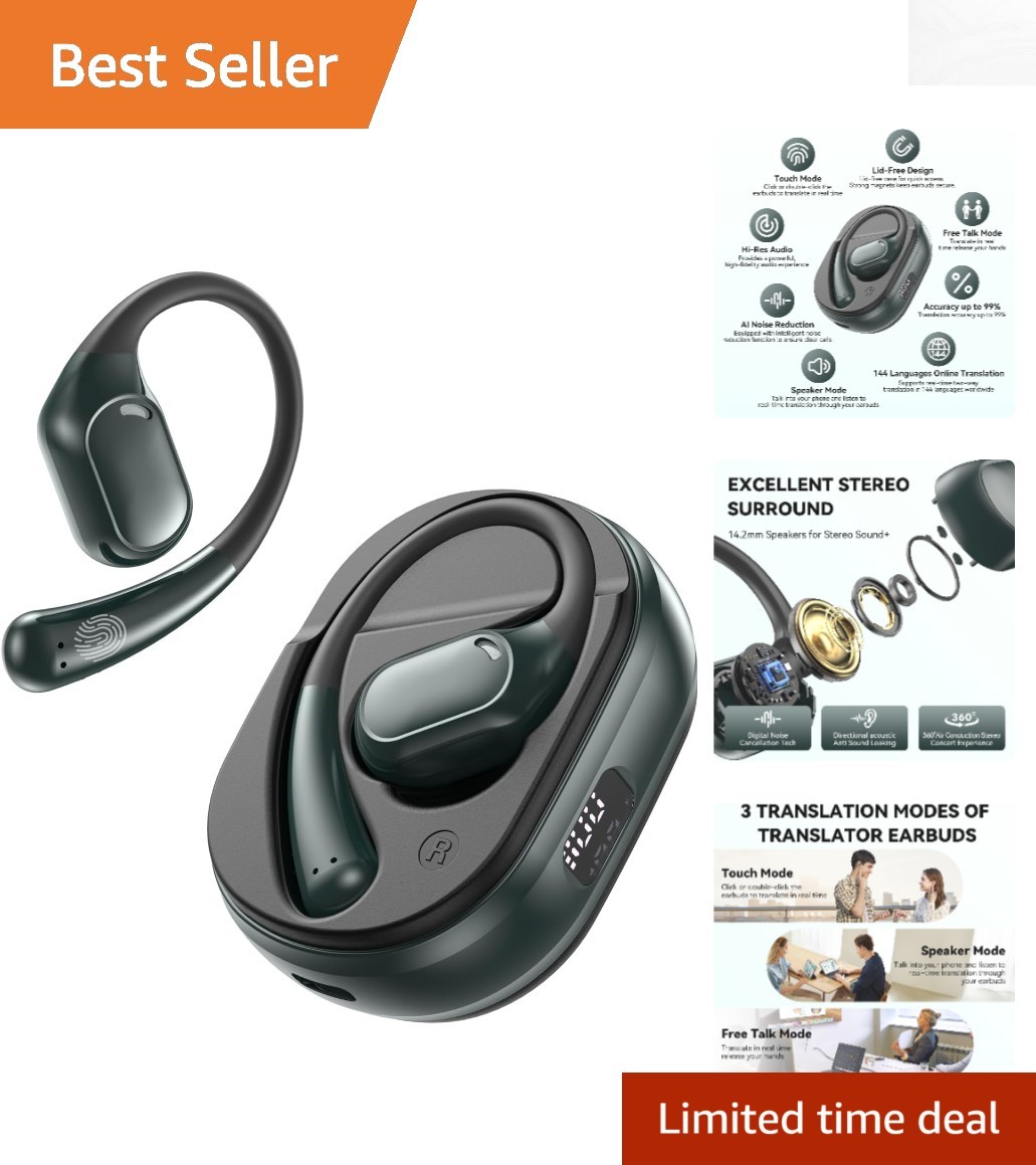 Dynamic Sound AI Translation Earbuds: 144 Languages & Fast Charging in 1.5 Hours
