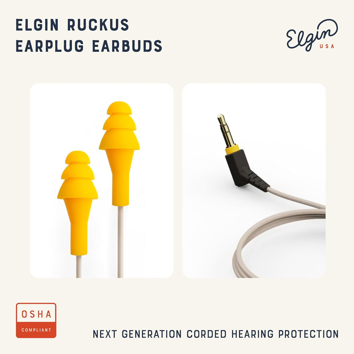 Ruckus Earplug Earbuds | OSHA Compliant Noise Reduction In-Ear Headphones : Isol
