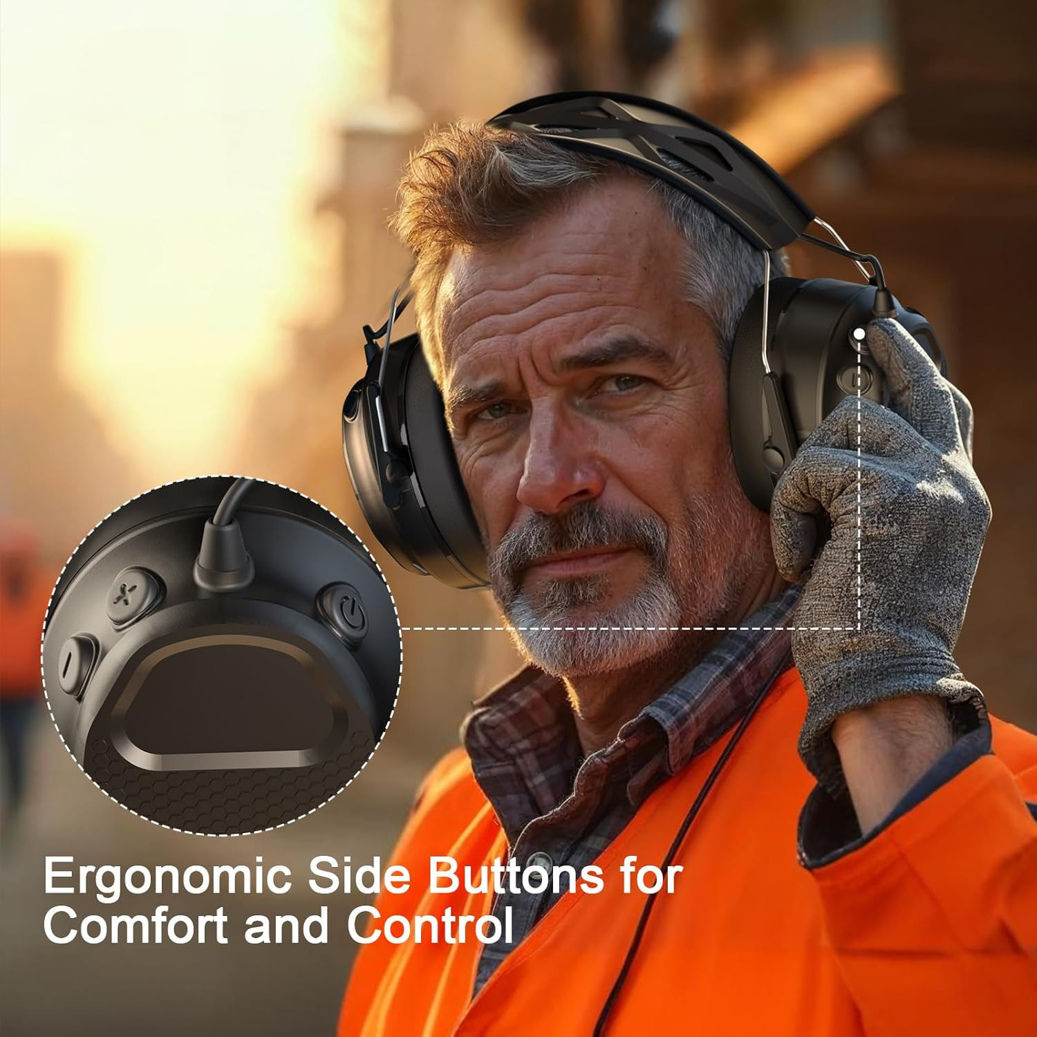 Bluetooth 5.4 Hearing Protection Headphones with Rechargeable Battery 120H Playt