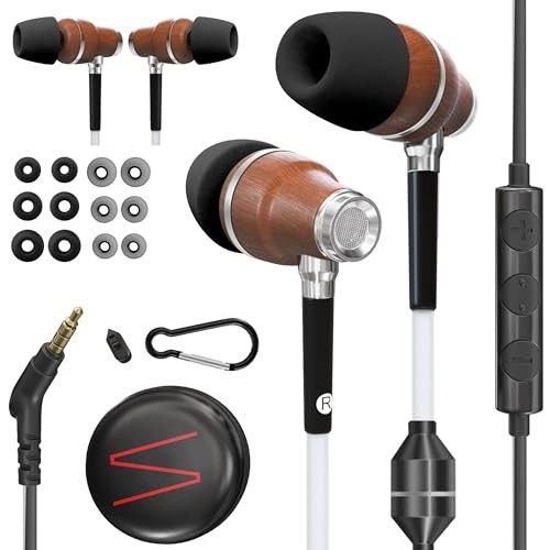 Premium Airtube Headphones, EMF Protection Earbuds, 3D Sound, Microphone, 8mm Ba