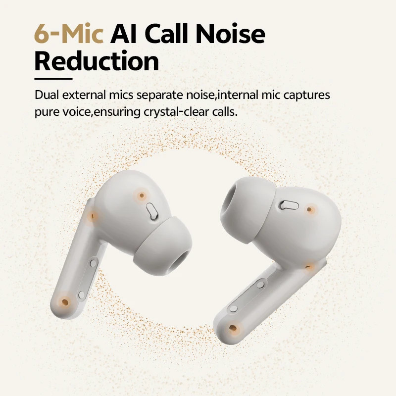 QCY Buds ANC Wireless Earbuds -45dB Noise Cancelling 6 Mics 25H Bluetooth 5.4
