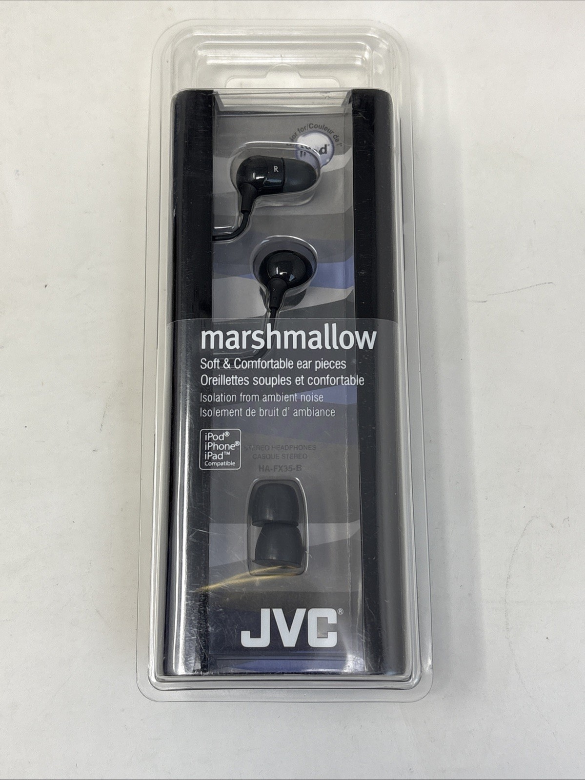 JVC Marshmallow Stereo Headphones. Wired In-Ear Design ipod Sealed NEW