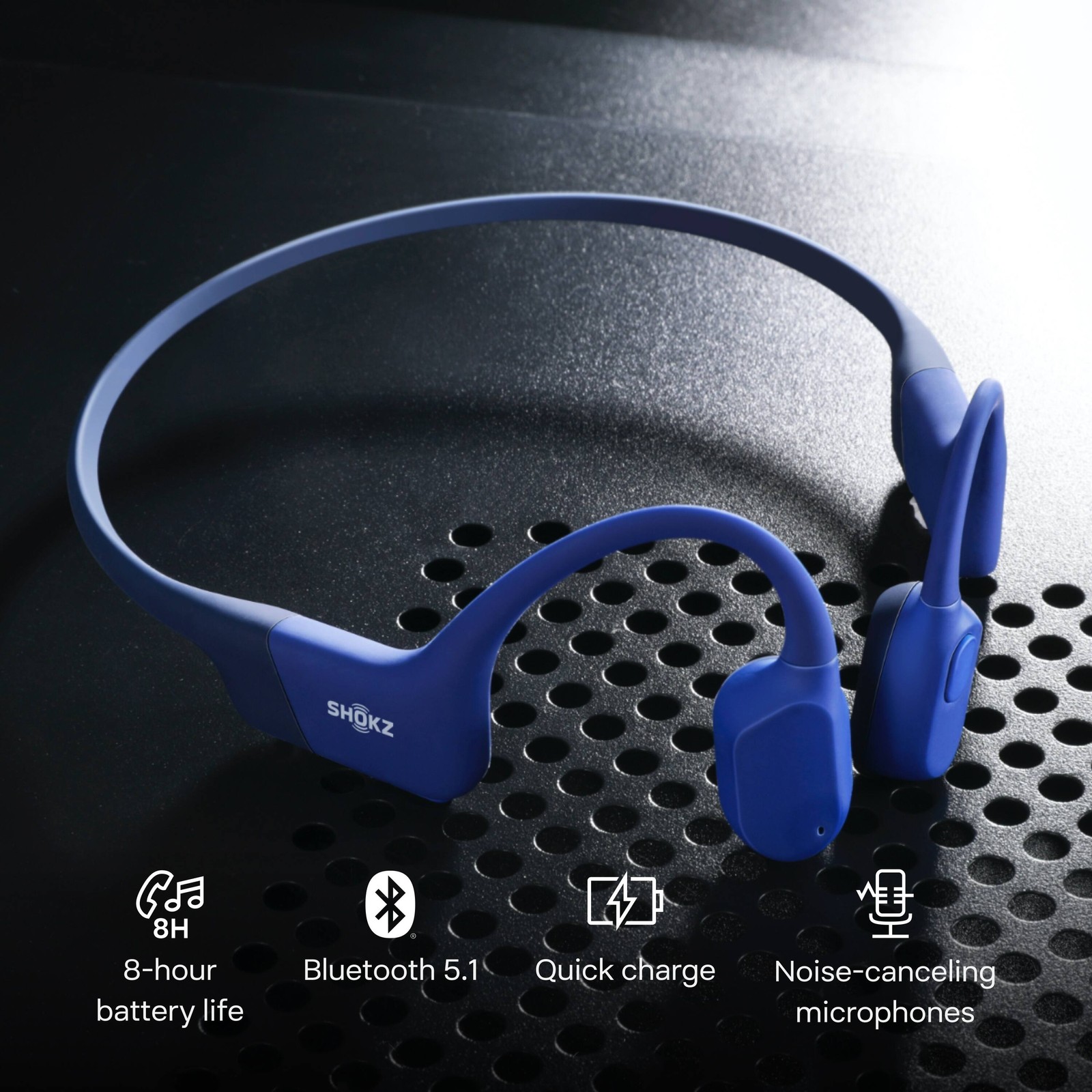 Shokz – OpenRun Wireless Bone Conduction Open-Ear Bluetooth Endurance Headpho…