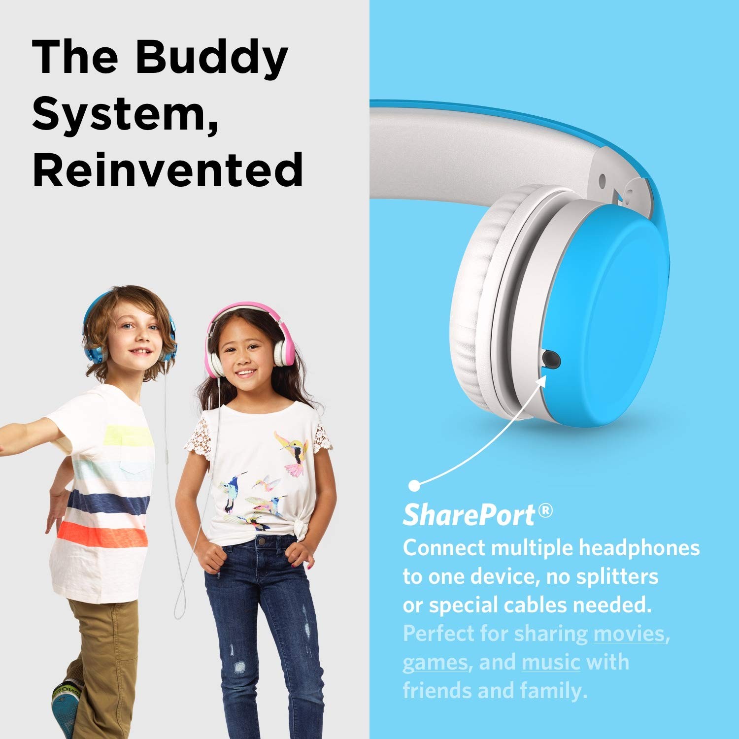 LilGadgets Connect+ Foldable Headphones, Adjustable Fit Soft Touch Padding fo…