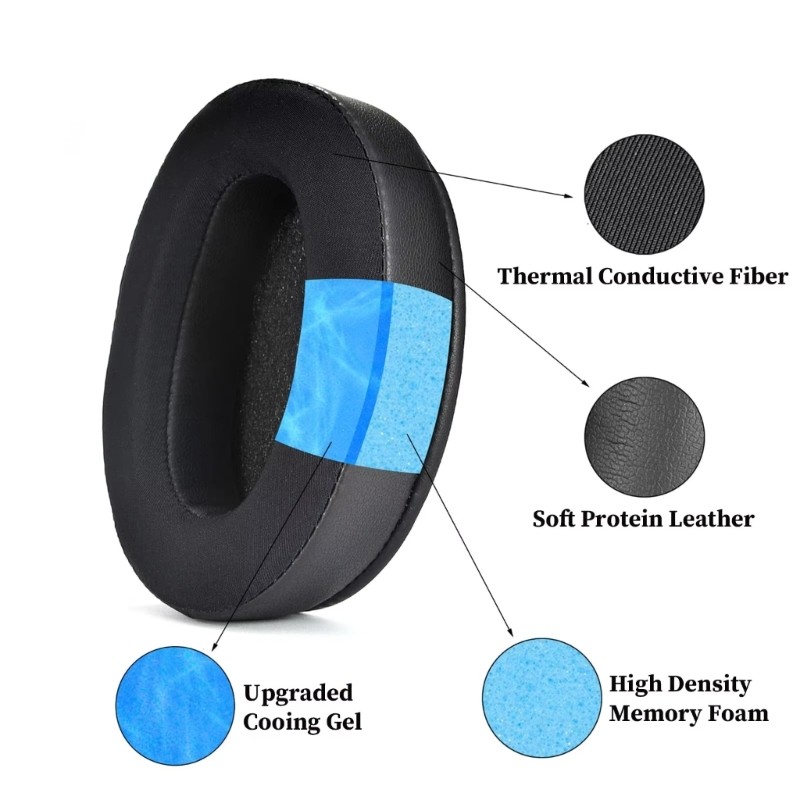 Protein Leather Earpads For WH-XB910 XB910N Headphones Lightweight