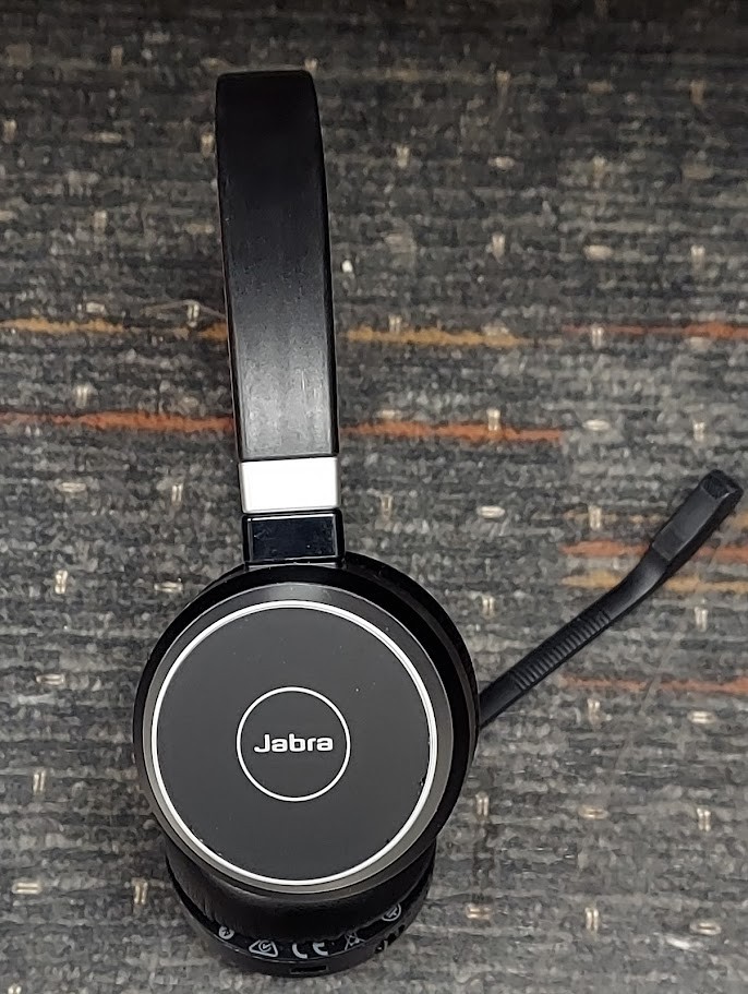 Jabra Evolve 65 Wireless Headset Stereo HSC018W On-ear Tested Works No Dongle