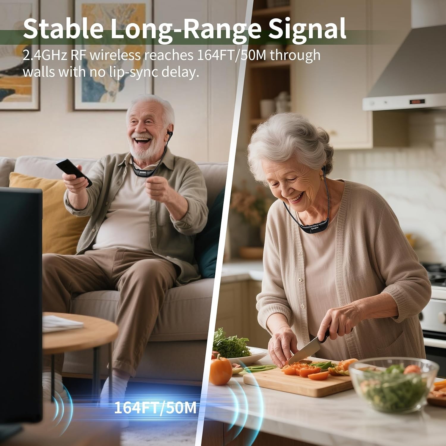 2.4G Digital Wireless TV Headphones for Seniors & Hard of Hearing | Hear Ever…