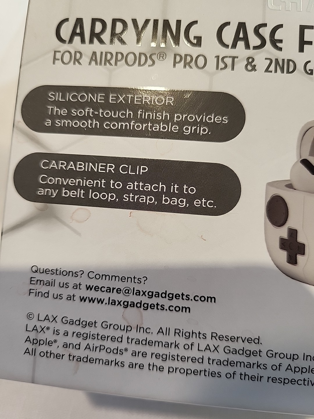 Lax Brand Carrying Case For AIRPODS, Looks Like Video Game Controller, NEW