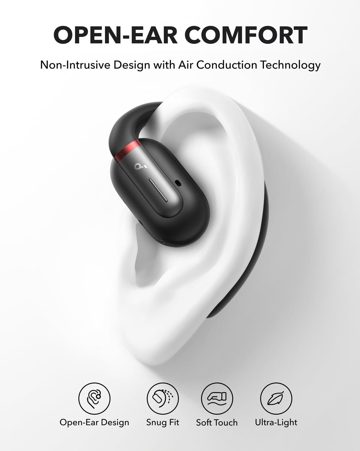 Soundcore V30i Open-Ear Headphones Ergonomic Ear Hooks Robust Bass Earbud|Refurb