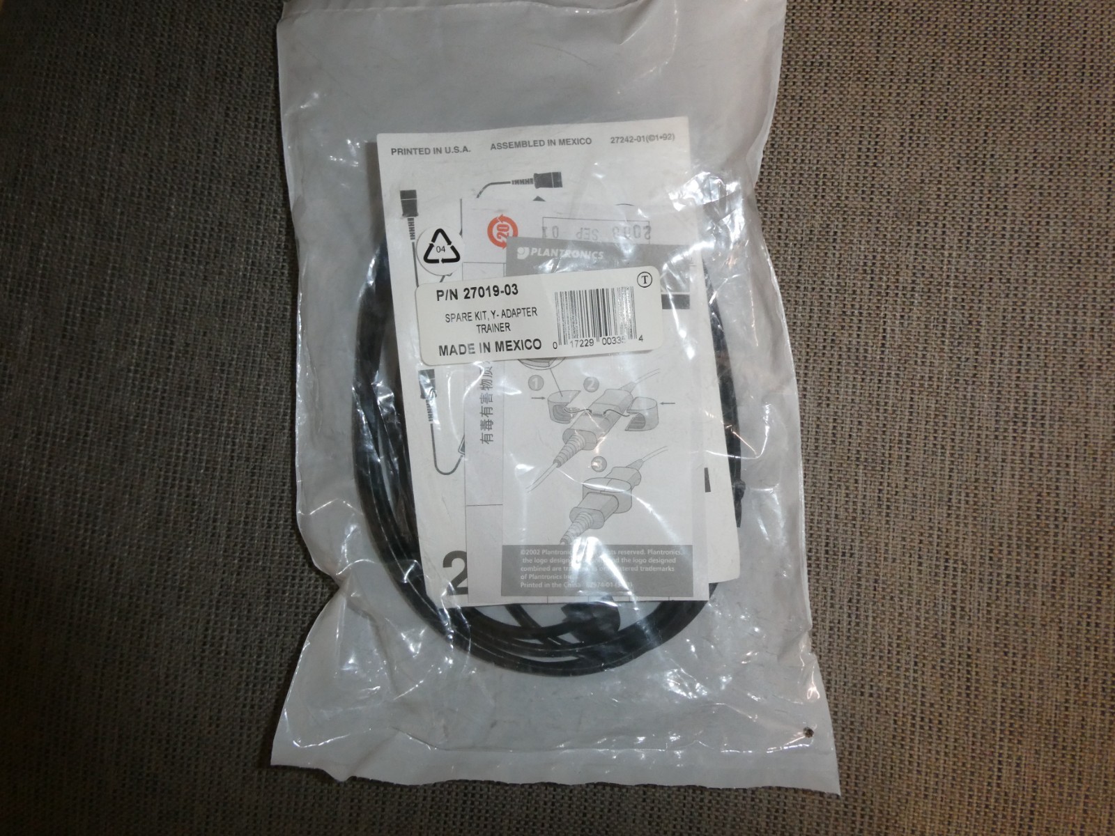 Plantronics 27019-01 Kit Y Adapter Trainer with QD Lock